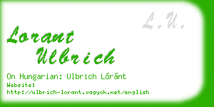 lorant ulbrich business card